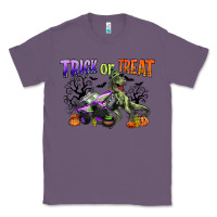 Lavender trick or treat with monster truck and t rex Classic Tee - CowGirlArtShop