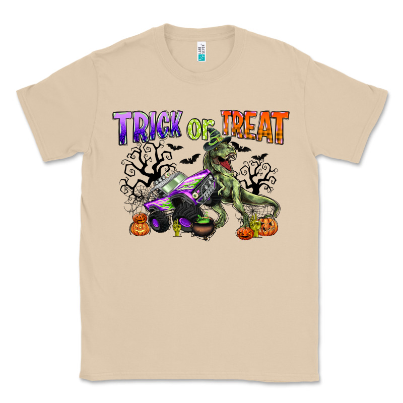 Trick Or Treat With Monster Truck And T Rex Classic Tee by CowGirlArtShop | Teevron