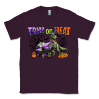 Plum trick or treat with monster truck and t rex Classic Tee - CowGirlArtShop