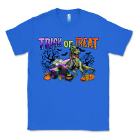 True Royal trick or treat with monster truck and t rex Classic Tee - CowGirlArtShop