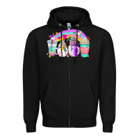 Black unicorn coffee cups Zipper Hoodie - AdoDesignShop