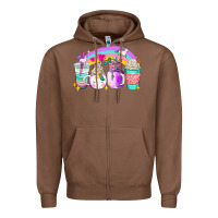 Chestnut unicorn coffee cups Zipper Hoodie - AdoDesignShop