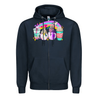 Navy unicorn coffee cups Zipper Hoodie - AdoDesignShop
