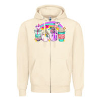 Sandshell unicorn coffee cups Zipper Hoodie - AdoDesignShop