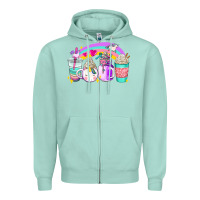 Seafoam unicorn coffee cups Zipper Hoodie - AdoDesignShop