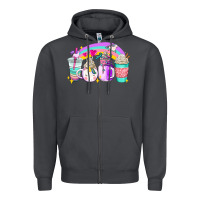Smoke unicorn coffee cups Zipper Hoodie - AdoDesignShop