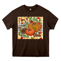 Chocolate Brown I am a Fall kinda girl pumpkin Fall Heavy Core Tee - NancyCooperArtShop