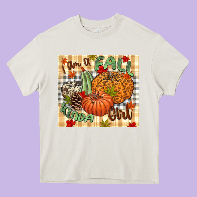 I Am A Fall Kinda Girl Pumpkin Fall Heavy Core Tee Designed By Nancycooperartshop