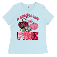 Baby Blue in october we wear pink Ladies Tee - CowGirlArtShop