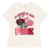 Bone in october we wear pink Ladies Tee - CowGirlArtShop
