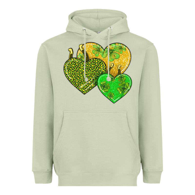 St Patricks Day Hearts Heavyweight Hoodie by AdoDesignShop | Teevron