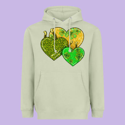 St Patricks Day Hearts Heavyweight Hoodie Designed By Adodesignshop