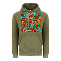 Vintage Olive hispanic heritage month coffee cups and taco with glitter and leopard  Vintage Hoodie - BundleAndBundleShop