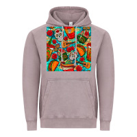 Vintage Zinc hispanic heritage month coffee cups and taco with glitter and leopard  Vintage Hoodie - BundleAndBundleShop