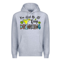 Heather Grey you had me at day drinkg Premium Hoodie - CowhideDigitalArt