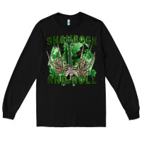 Black shamrock and roll Long Sleeve Tee - FaDigitalArtStudio