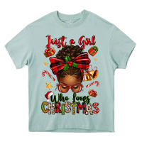 Arona just a girl who loves christmas afro messy bun Heavy Core Tee - texasbilliewilder