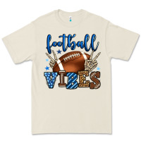 Bone Football vibes blue and grey team color Premium Tee - HowdyJamesFarm