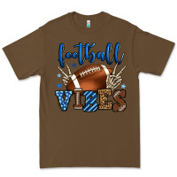 Cacao Football vibes blue and grey team color Premium Tee - HowdyJamesFarm