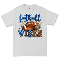 Dove Grey Football vibes blue and grey team color Premium Tee - HowdyJamesFarm