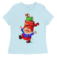Baby Blue cute christmas gnome Ladies Tee - CowGirlArtShop
