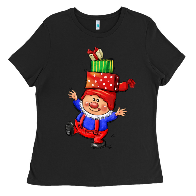 Cute Christmas Gnome Ladies Tee by CowGirlArtShop | Teevron