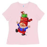 Bubblegum Pink cute christmas gnome Ladies Tee - CowGirlArtShop