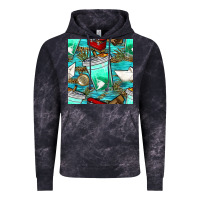 Cloud Black fish coffee cups and reeds with paper boat and leopard lake seamless p Vintage Hoodie - BundleAndBundleShop
