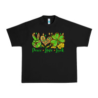 Black St. Patrick's Day Peace love luck Urban Heavy Tee - OliviaCreatesArt