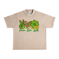 French Oak St. Patrick's Day Peace love luck Urban Heavy Tee - OliviaCreatesArt