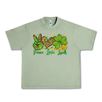Oil Green St. Patrick's Day Peace love luck Urban Heavy Tee - OliviaCreatesArt