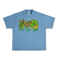 Pebble Blue St. Patrick's Day Peace love luck Urban Heavy Tee - OliviaCreatesArt