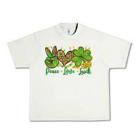 Pistachio St. Patrick's Day Peace love luck Urban Heavy Tee - OliviaCreatesArt