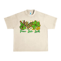 Sandshell St. Patrick's Day Peace love luck Urban Heavy Tee - OliviaCreatesArt