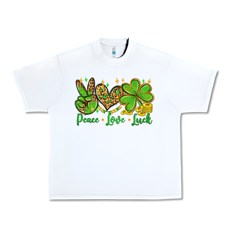 St. Patrick's Day Peace Love Luck Urban Heavy Tee by OliviaCreatesArt | Teevron