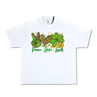 White St. Patrick's Day Peace love luck Urban Heavy Tee - OliviaCreatesArt