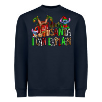 Navy cup of chocolate and  with christmas stitch elf Heavyweight Sweatshirt - AdoDesignShop