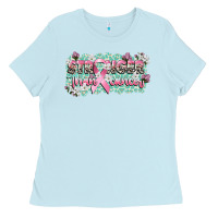 Baby Blue stronger than cancer cancer awareness Ladies Tee - CowGirlArtShop