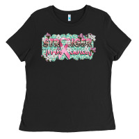 Black stronger than cancer cancer awareness Ladies Tee - CowGirlArtShop
