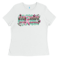 White stronger than cancer cancer awareness Ladies Tee - CowGirlArtShop
