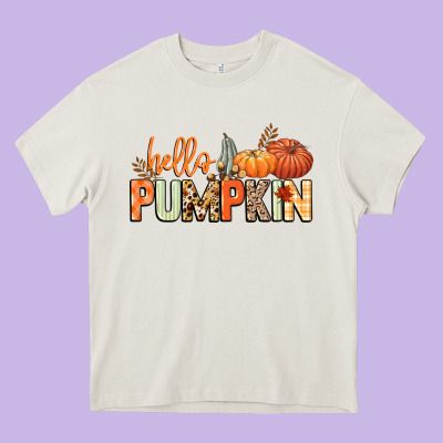 Hello Pumpkin Heavy Core Tee Designed By Nancycooperartshop