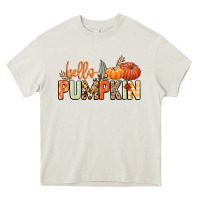 Cream Hello pumpkin Heavy Core Tee - NancyCooperArtShop