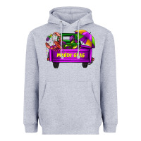 Heather Grey mardi grass umbrella with truck Heavyweight Hoodie - AdoDesignShop