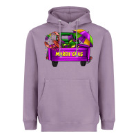 Lavender mardi grass umbrella with truck Heavyweight Hoodie - AdoDesignShop