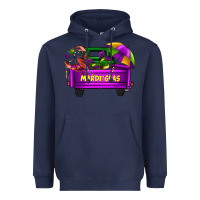 Navy mardi grass umbrella with truck Heavyweight Hoodie - AdoDesignShop