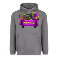 Mardi Grass Umbrella With Truck Heavyweight Hoodie | Teevron