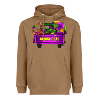 Toasted Coconut mardi grass umbrella with truck Heavyweight Hoodie - AdoDesignShop