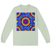Matcha Pride lgbtq hearts and peace symbol seamless patte Long Sleeve Tee - BundleAndBundleShop