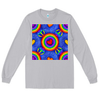 Moon Dust Pride lgbtq hearts and peace symbol seamless patte Long Sleeve Tee - BundleAndBundleShop