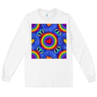 Pride Lgbtq Hearts And Peace Symbol Seamless Patte Long Sleeve Tee | Teevron